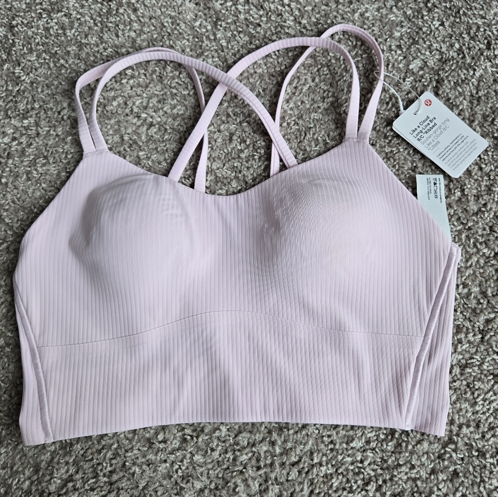Lululemon like a cloud ribbed bra meadowsweet pink 6